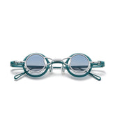 JK Round Titanium Glasses Frame With Magnetic Sunglasses Clips Aviator Frames Southood Blue